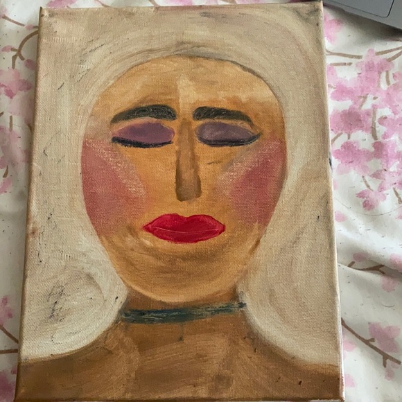 Modern art Canvas painting with make up products!